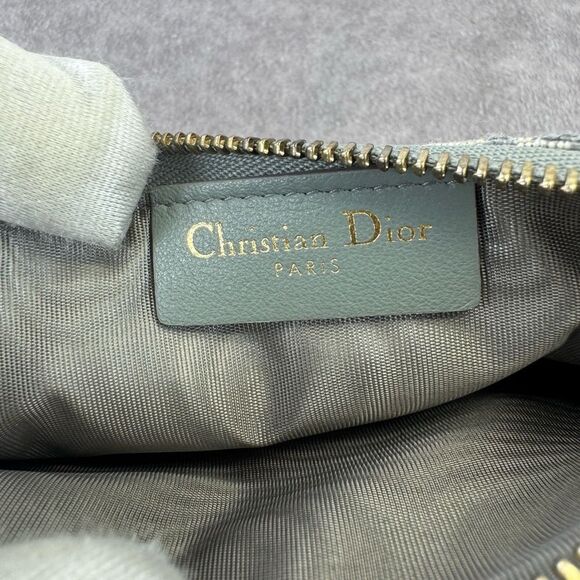 Dior Gray Oblique Jacquard Monogram Pouch - Picture 9 of 9